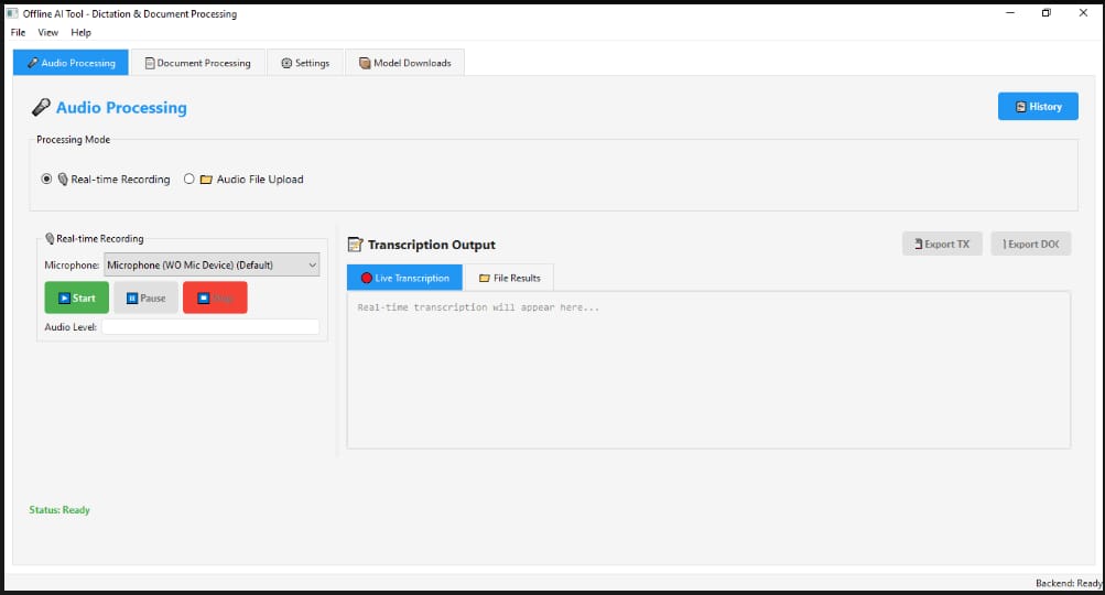 Audio Processing Tool screenshot 1